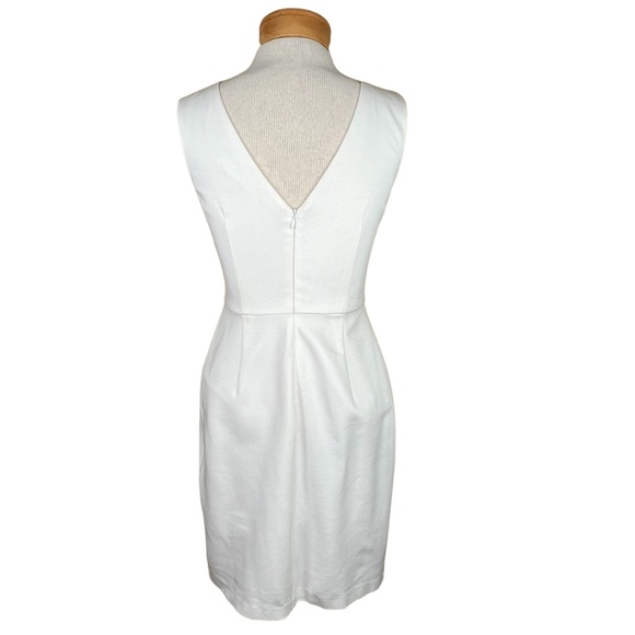 Trina Turk Ivory White Knit Cocktail Sheath Dress Faceted Beaded Neckline 4 NWT - Picture 6 of 15